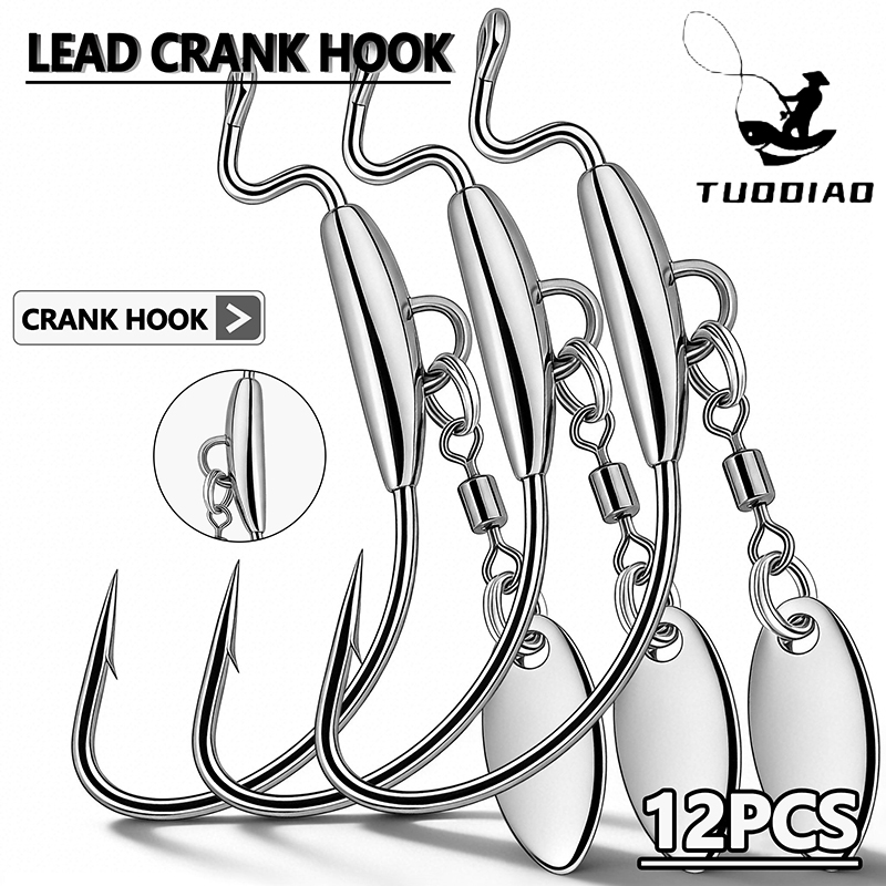 Fishing Hook Weedless - [TUODIAO] مجموعة رؤوس تهزهز بخطاف كرنك