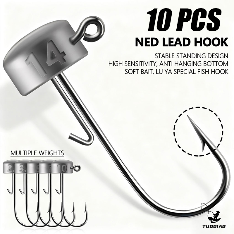 [TUODIAO] خطاف رأس Ned Jig بتص - مراجعة Fishing Hook Jig وسعره