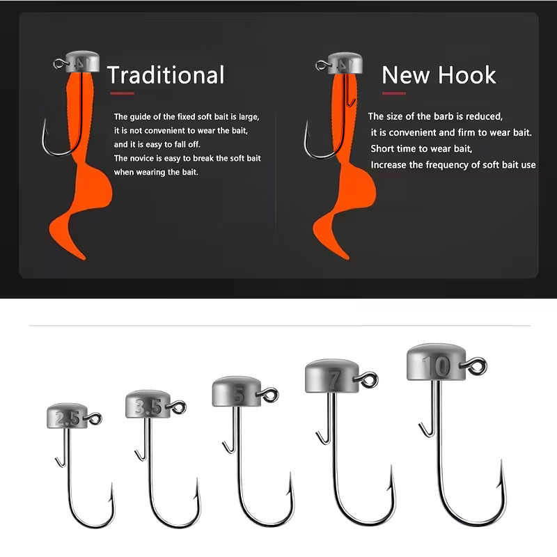 [TUODIAO] خطاف رأس Ned Jig بتص - مراجعة Fishing Hook Jig وسعره
