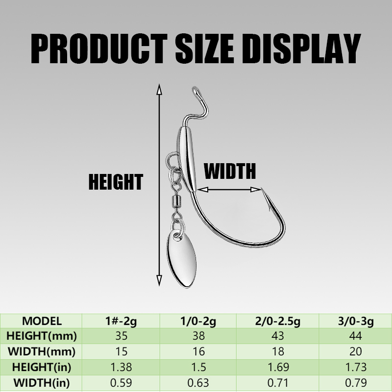 [TUODIAO] مجموعة رؤوس تهزهز بخ - مراجعة Fishing Hook Weedless وسعره